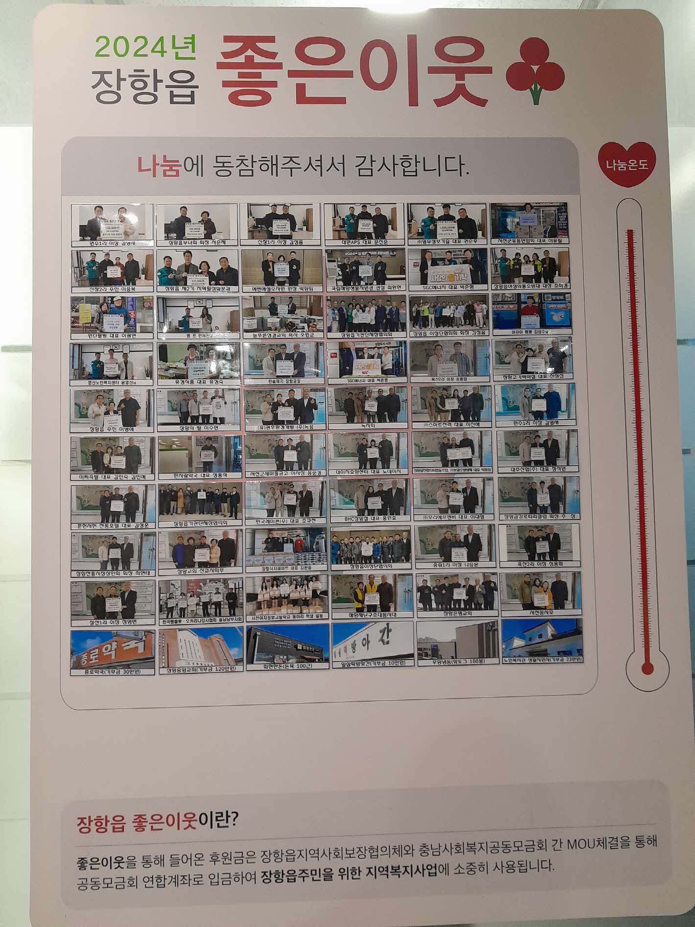 장항읍, 3년 연속 나눔온도 100℃ 달성