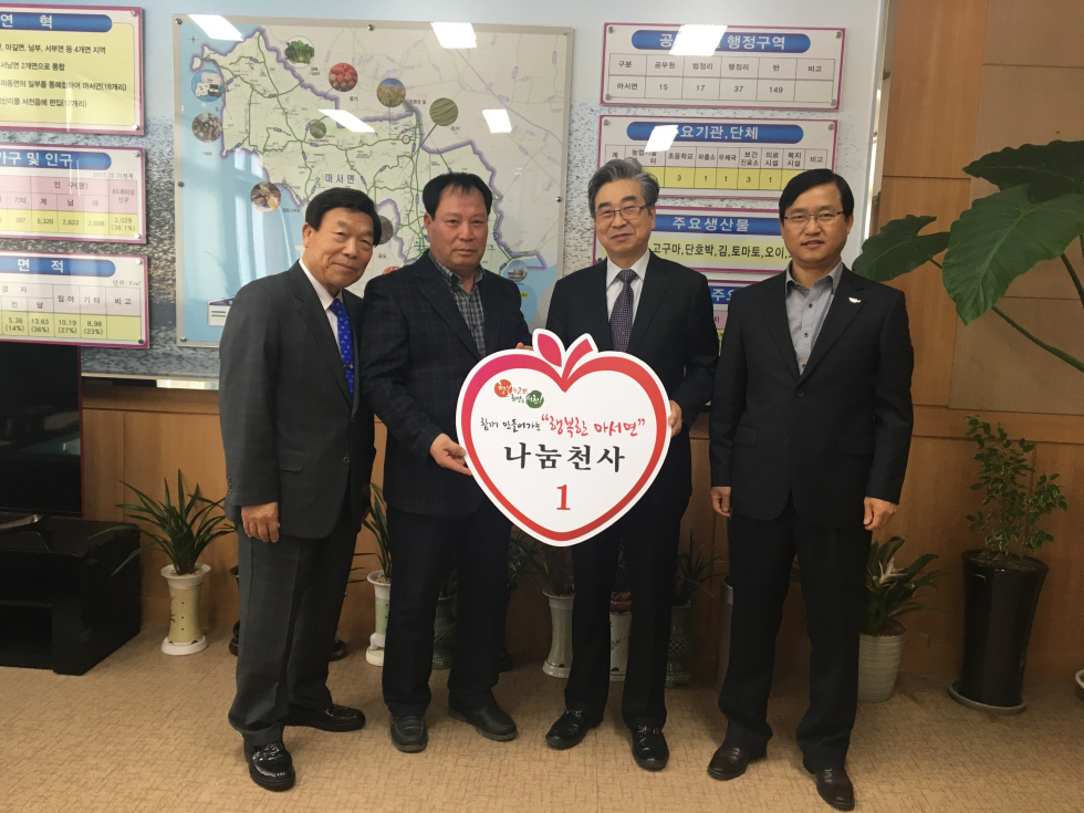 함재현 성산에프앤비주식회사 대표, 마서면‘나눔천사’운영에 50만 원 쾌척!