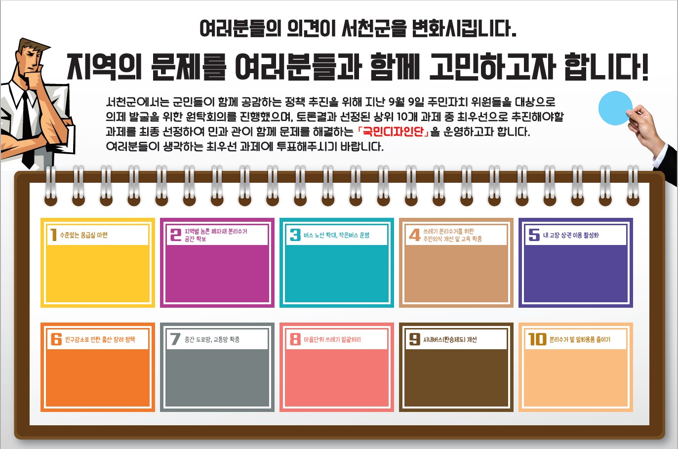 서천군, 지역 현안 과제 선정위한 설문조사 실시